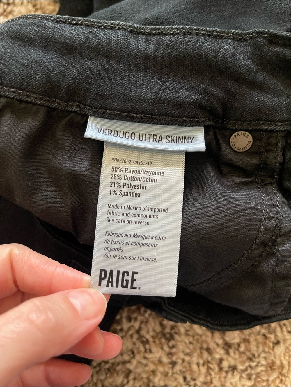 PAIGE Verdugo Ultra Skinny Jeans Women’s Size 29 Black Denim Mid Rise Stretch - Picture 7 of 11